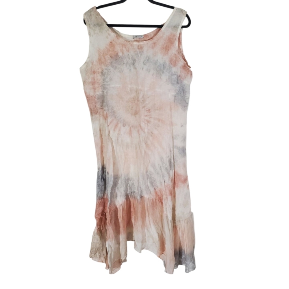 💜$5💜 TIE DYE Made In Italy Dress Size Med - Picture 3 of 4